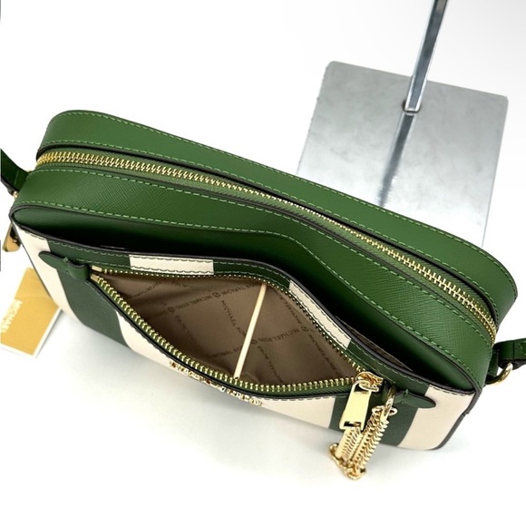 Michael Kors Large EW Zip Chain Xbody Crossbody Bag Green Multi - Picture 10 of 11